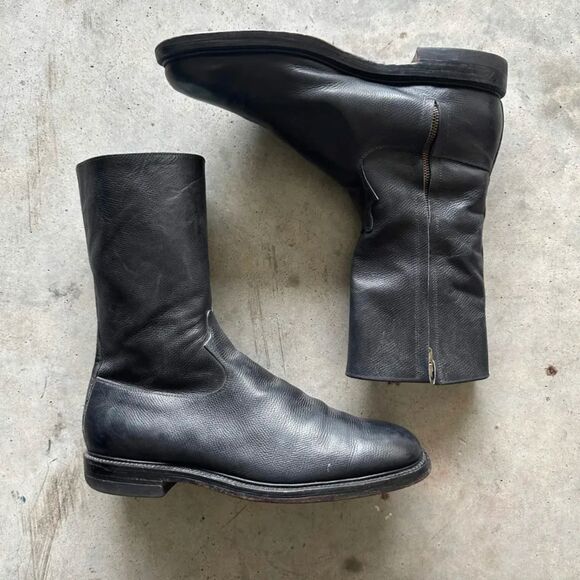 Vintage LeeKee Kowloon Pebbled Leather Boots Size 10-10.5M main image 5